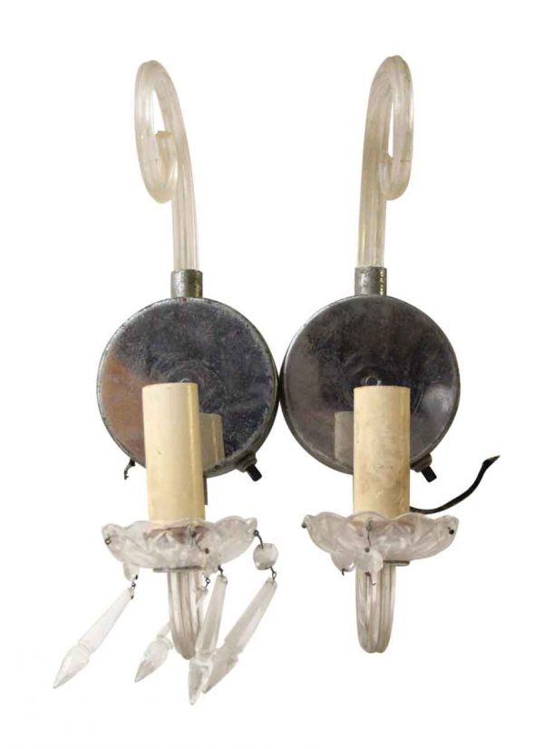 Pair of Sconces with Crystal Arms
