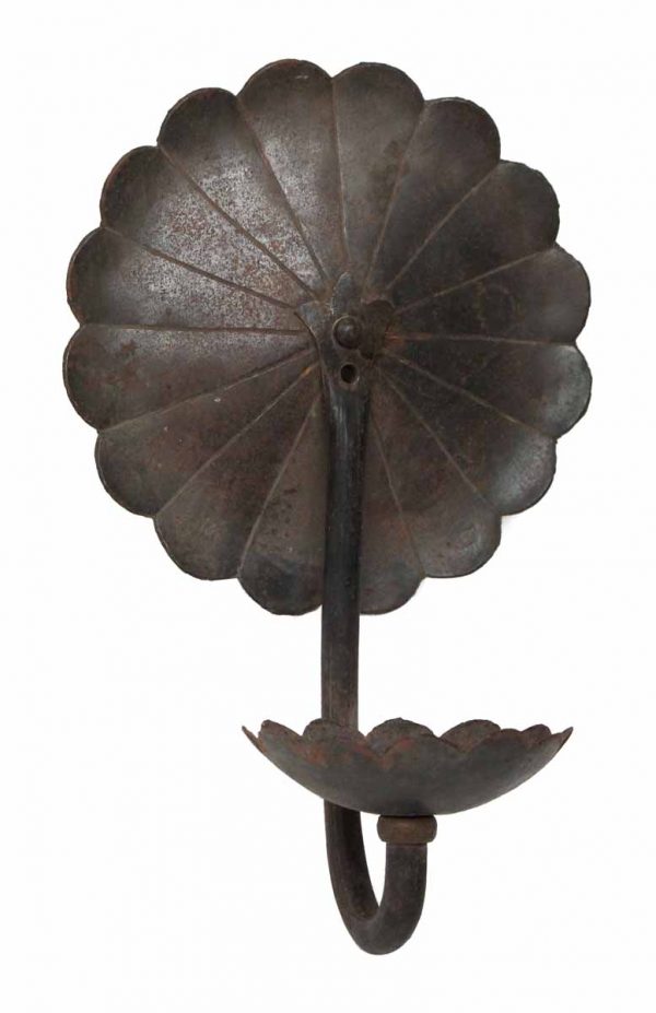 One Arm Iron Sconce with Flower Mount