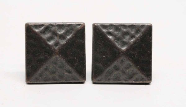 Pair of Square Hammered Knobs