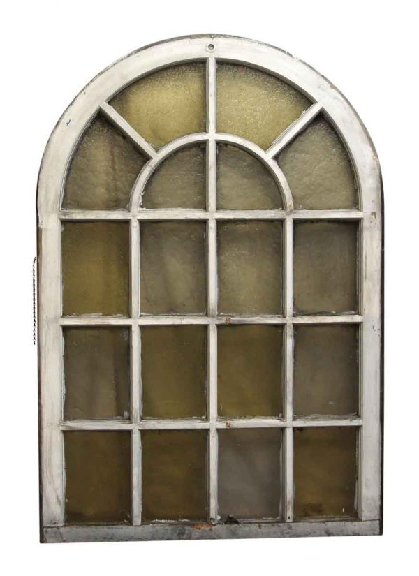 18 Variable Amber Glass Lite Arched Queen Anne Window