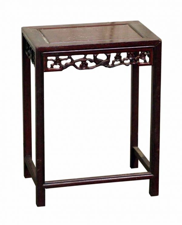 Small Asian Red Wood Side Table