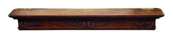 Carved Maple Mantel Shelf with Burled Maple Front