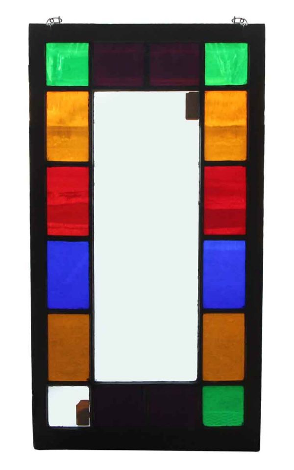 Stained Colorful Squares Glass Window
