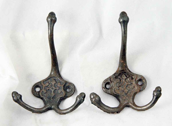 Cast iron decorative ornate double hooks