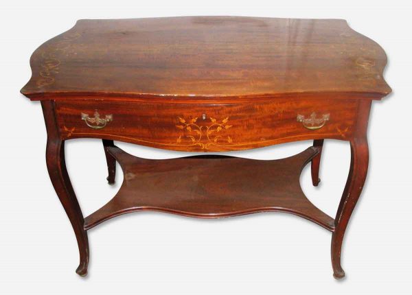 Antique side table with serpentine front