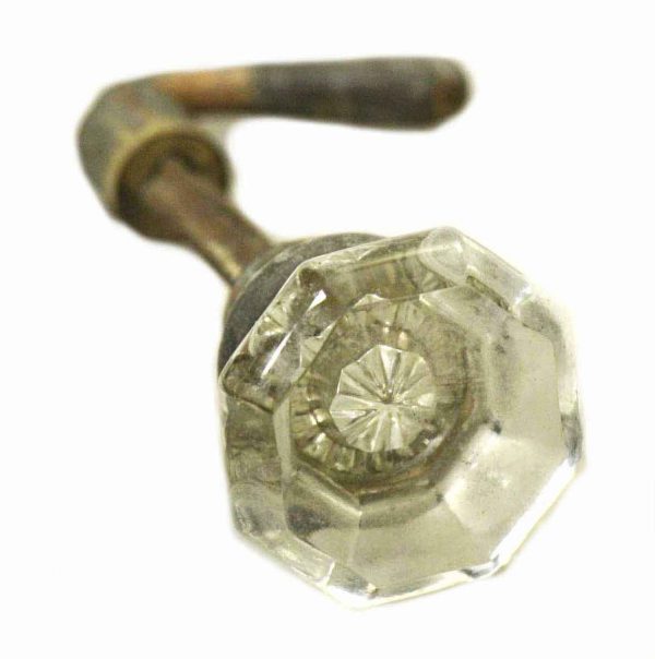 Small Octagon Glass Knob with Lever
