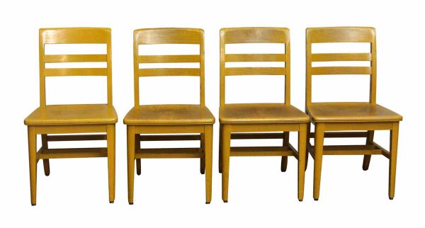 Set of Four School Chairs