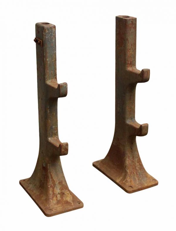 Pair of Large Iron Pipe Holders
