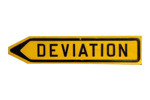 French Yellow Deviation Plastic Sign