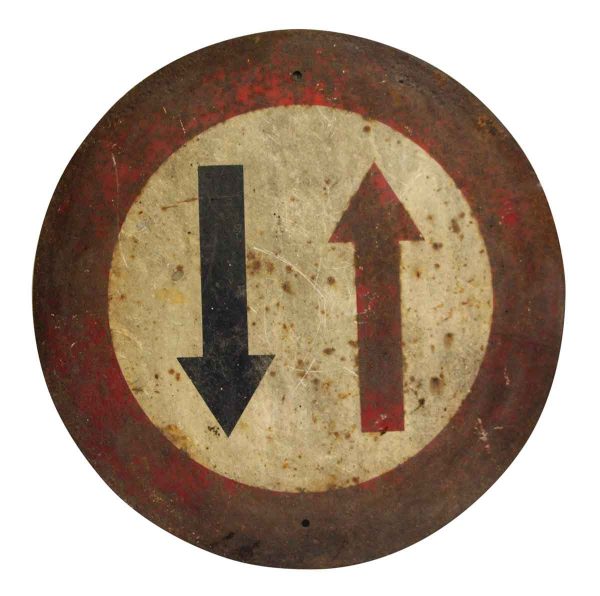 French Two Way Traffic Sign - Vintage Signs