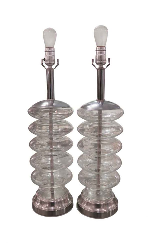 Pair of Italian Made Murano Glass Lamps - Table Lamps
