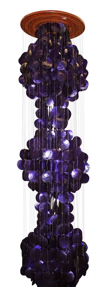 Tall Deep Purple Wind Chime with Shells