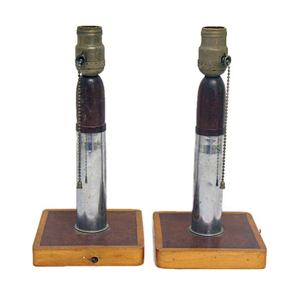 Set of Two Trench Art Lamps