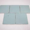 Set of Five Sky Blue Square Tiles - Wall Tiles