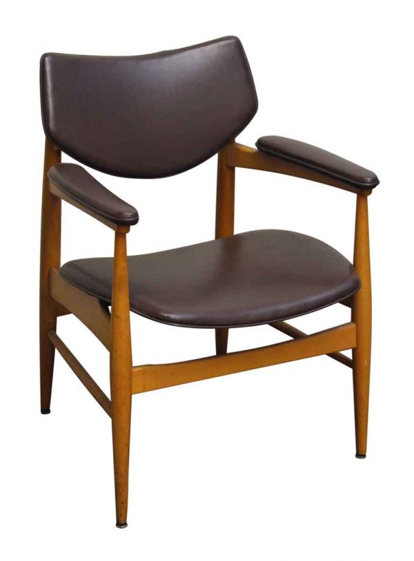 Wooden & Brown Thonet Vinyl Chair