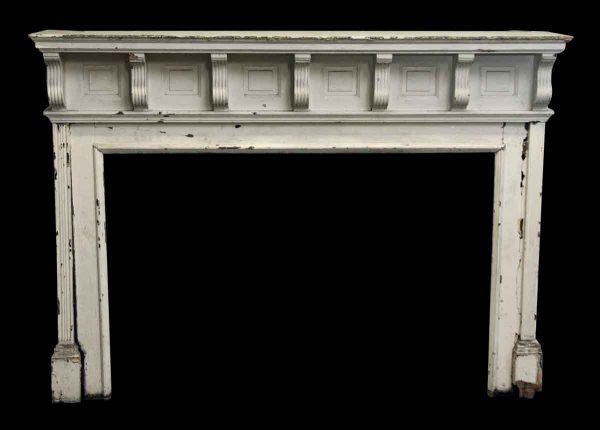 Wide Wooden Mantel with Corbel Details - Mantels