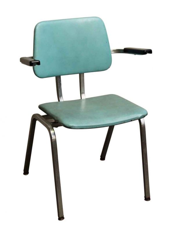 Blue Vinyl Eams Style Arm Chair - Seating