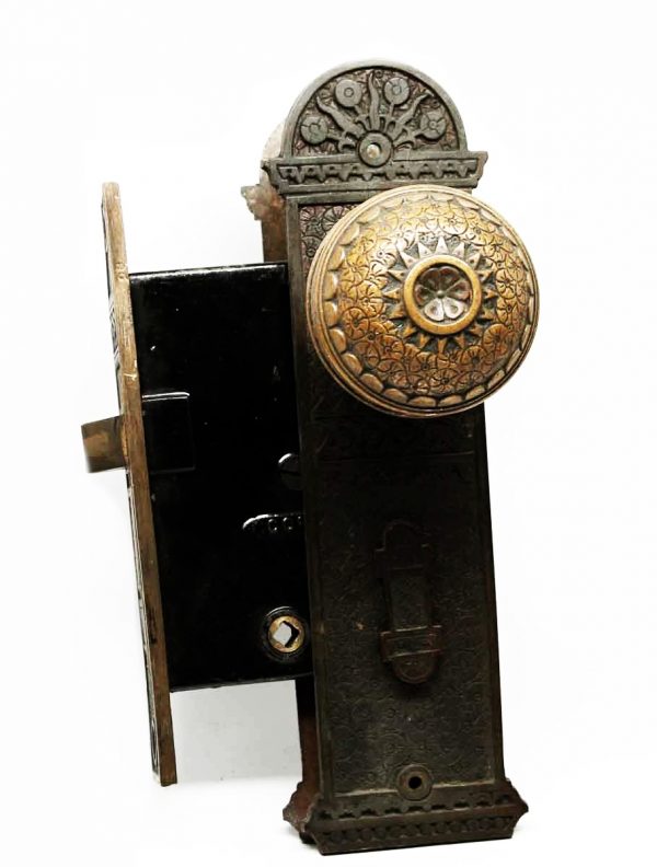 Decorative Bronze Knob Set with Lock - Door Knob Sets