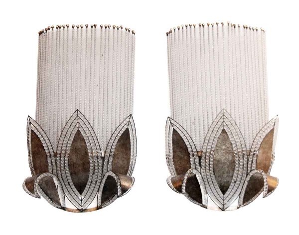 Pair of Beaded Art Deco Wall Sconces - Sconces & Wall Lighting