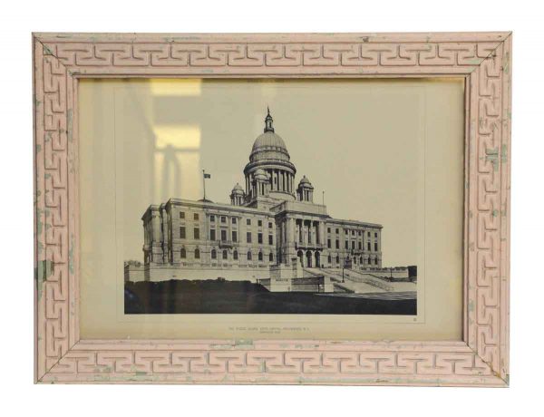 Rhode Island Capitol Photo with Greek Key Frame - Photographs