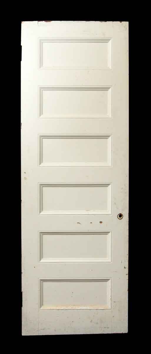 Six Horizontal Panel Wood White Door - Standard Doors