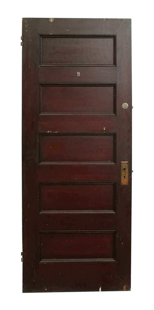 Wooden Dark Five Panel Door - Standard Doors