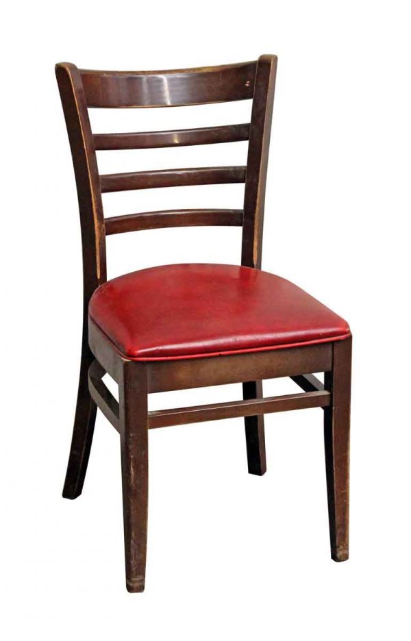 Dark Wood Tone Red Seated Chair - Seating