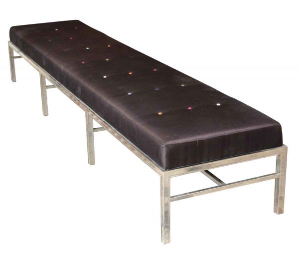 Oversized Bench with Brown Satin Cushion - Seating