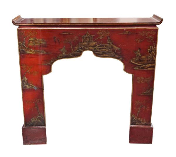 Red Chinese Wood Mantel - Mantels