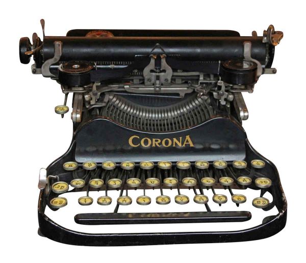 1923 Corona Folding Hebrew Typewriter with Case - Typewriters