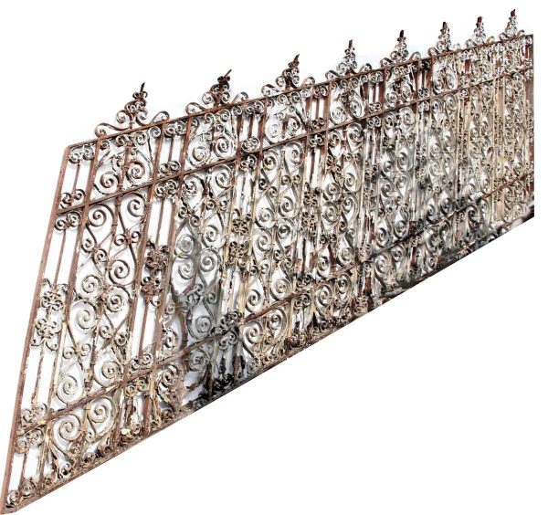 Rare Ornate 19th Century Wrought Iron Stair Railing - Fencing