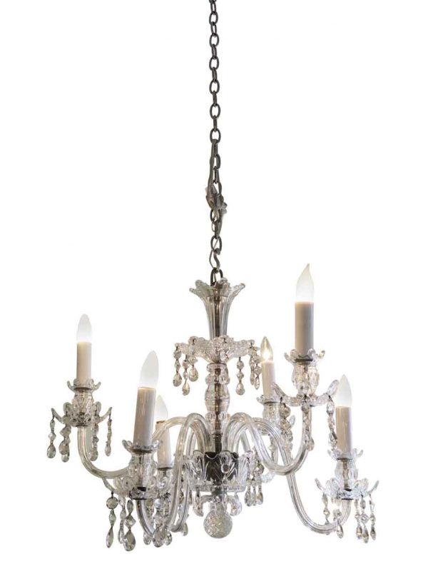 Six Arm Chandelier with Crystals - Chandeliers
