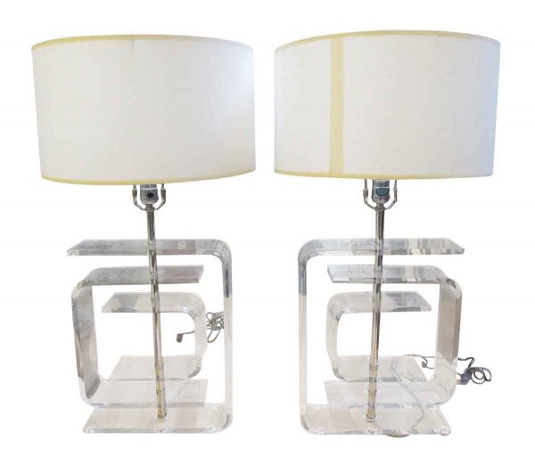 Pair of Lucite table lamps - Table Lamps