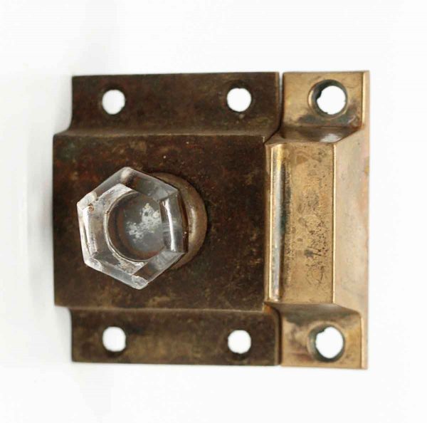 Single Bronze Cabinet Latch with Glass Pull - Cabinet & Furniture Latches