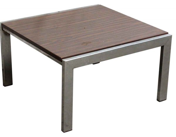 Wood Coffee Table with Steel Base - Living Room