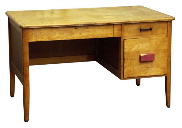 Old Wooden Desk with Three Drawers - Office Furniture