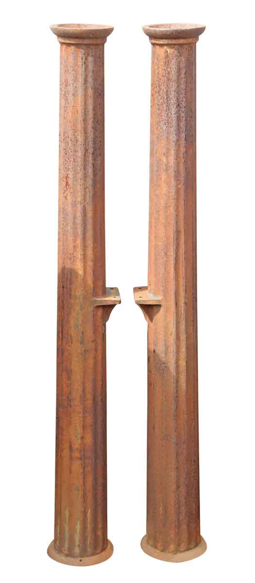 Pair of Fluted Columns with Mounting Bracket - Fencing