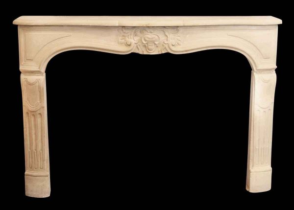 Limestone Mantel with Carved Details - Mantels