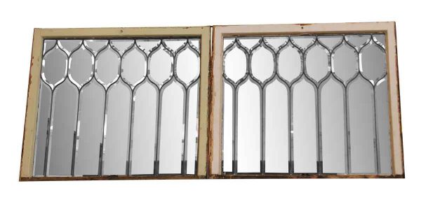 Pair of Beveled Glass Windows - Leaded Glass
