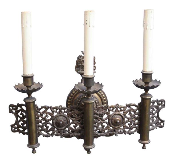 Three Arm Single Candlestick Sconce - Sconces & Wall Lighting