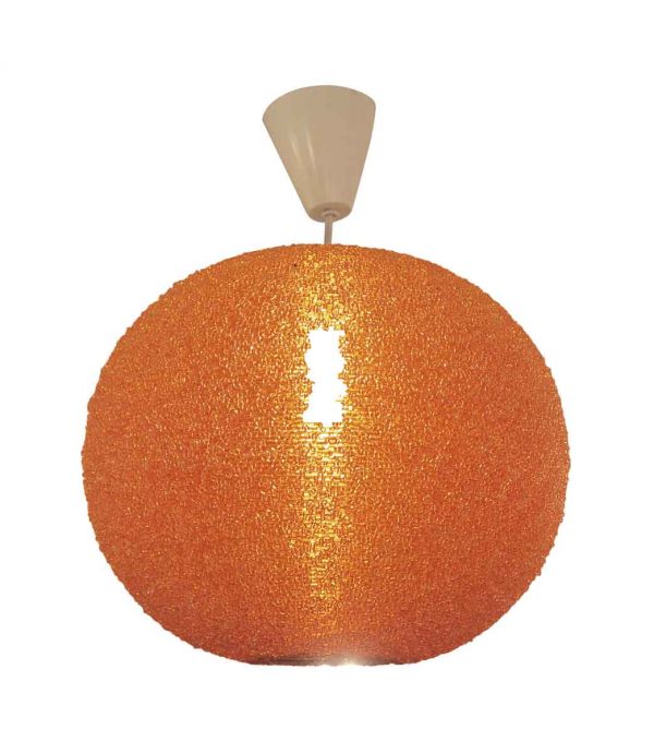 Mid Century Arctic Orange Globe Shade Pendant - Globes