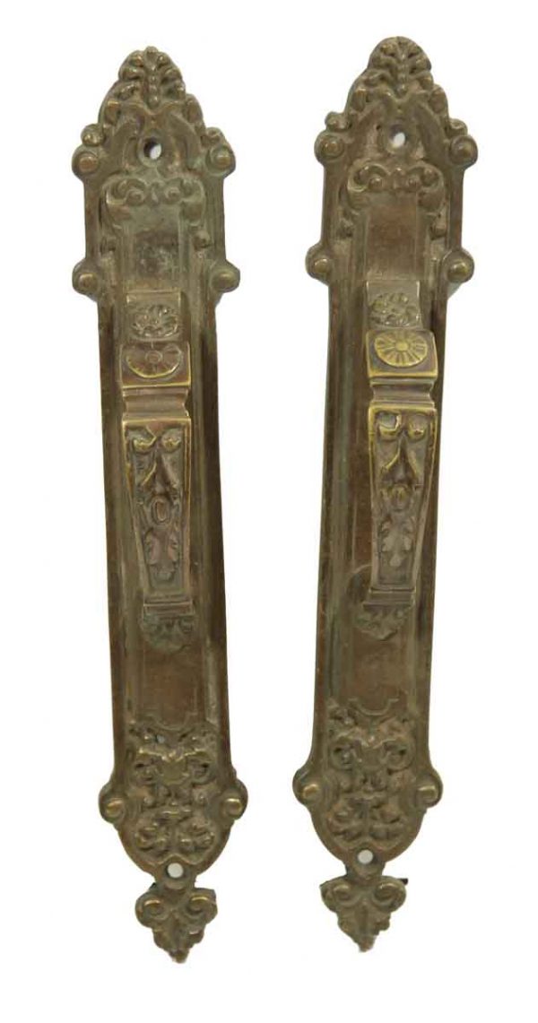 Pair of Ornate French Door Pulls - Door Pulls