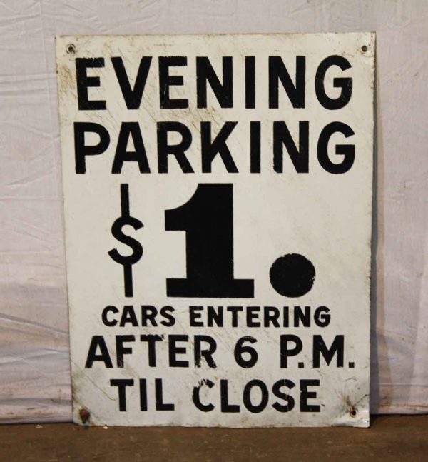 Enamel Metal Parking Sign - Vintage Signs