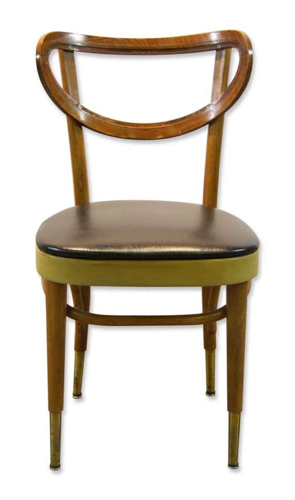 Bentwood Dining Chair with Blue Vinyl Seat - Flea Market