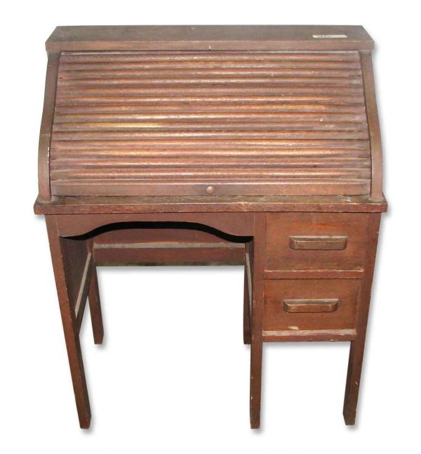 Small Vintage Roll Top Desk - Office Furniture