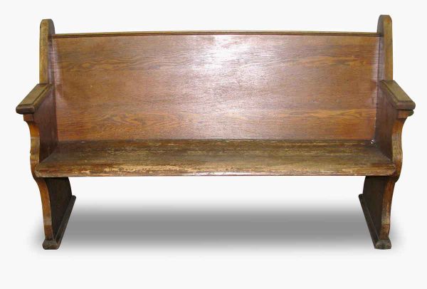 Church Pew with Ornate Sides - Religious Antiques