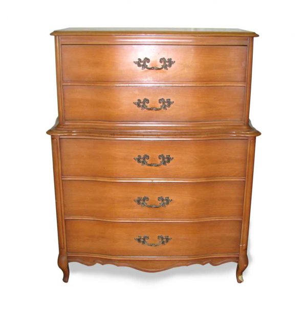 American Made Cherry Five Drawer Two Tier Dresser - Bedroom