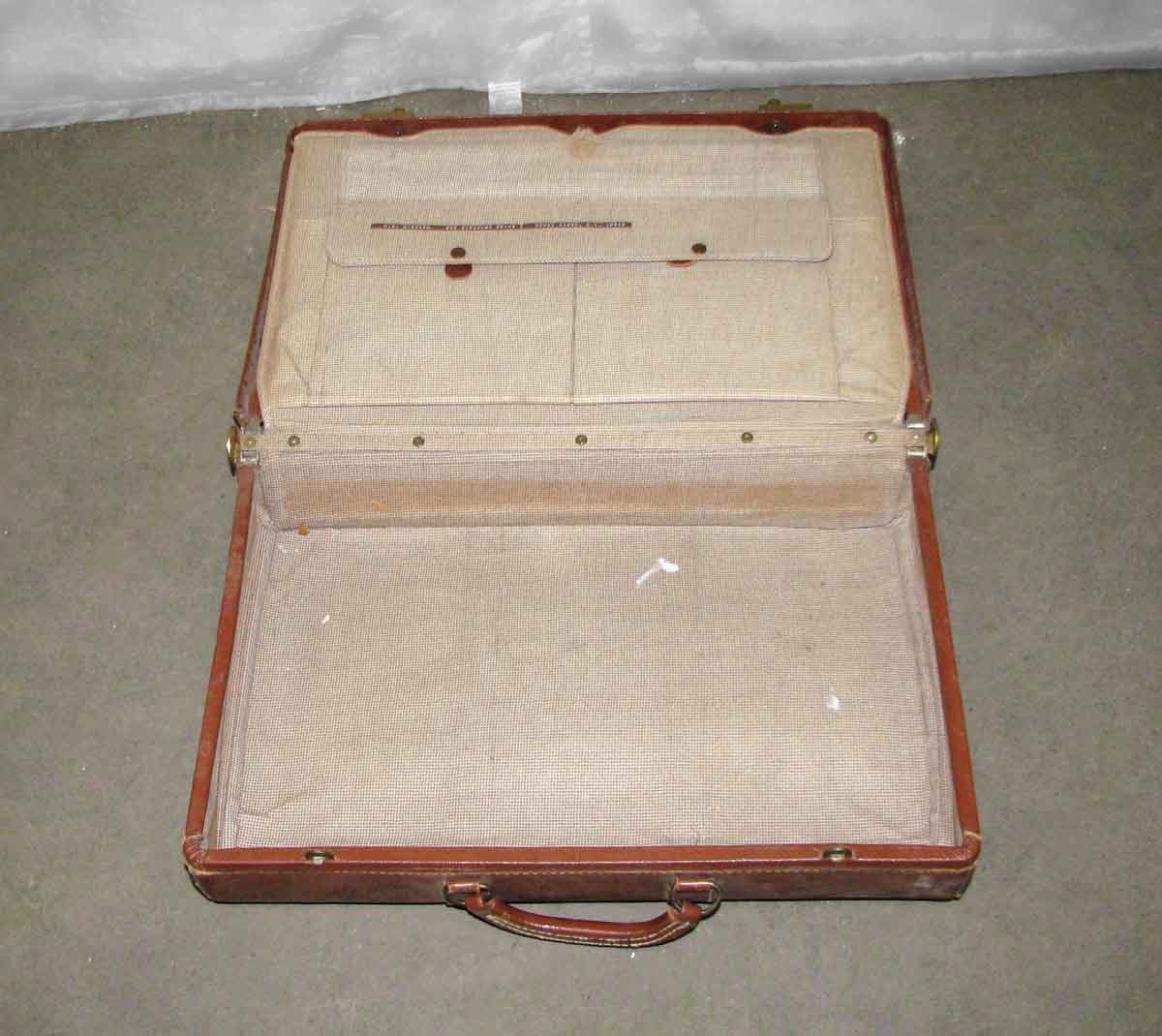 VTG Gladiator Antique STEERHIDE Luggage Suitcase OLD Leather WITH KEY 24x  19
