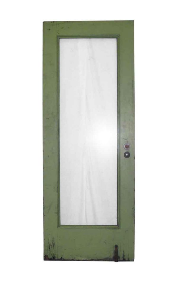 Full Glass Panel Door with Lime Green Paint - Standard Doors
