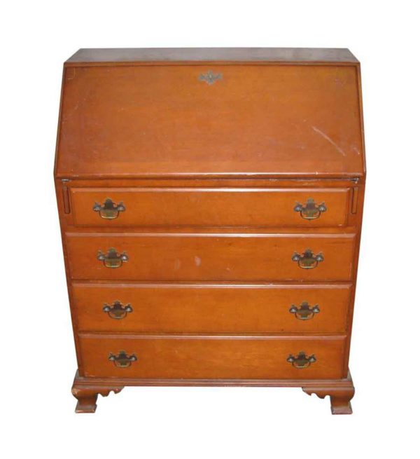 Vintage Maple Secretary Desk - Office Furniture